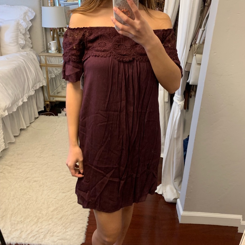 Charlotte Russe Crochet Off the Shoulder Dress